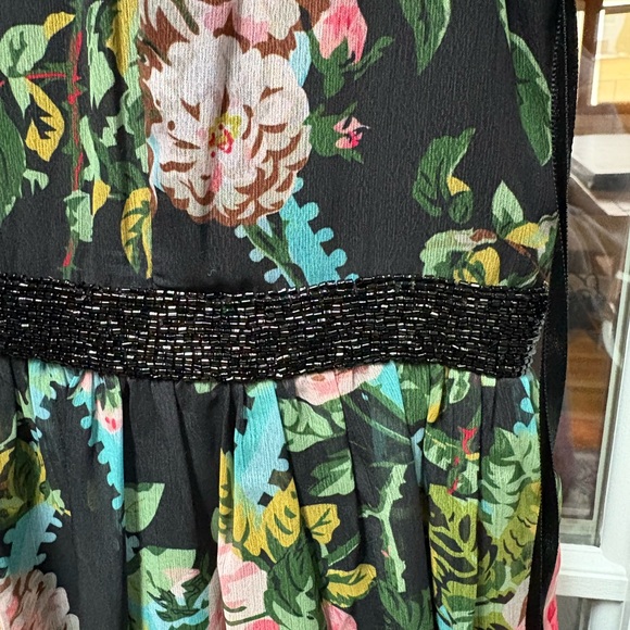 Mac Duggal NWT Floral Print Chiffon Midi Dress Flutter Sleeve Size 12 FLAW - Picture 7 of 15